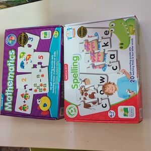 Match It! Math(New) & Spelling(Used) Puzzle Game Bundle